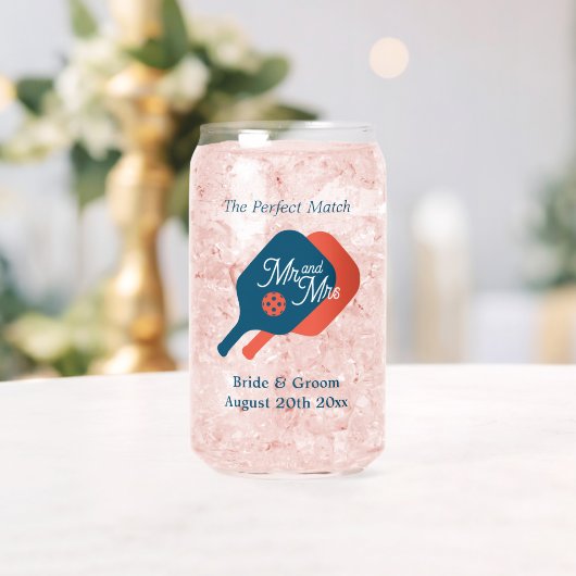 シックなロゴのガラス缶ピクルボール結婚式パーティー ガラス缶 (インサイチュ (ウェディング))