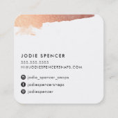 シックなロゴエレガントグラマかわいらしラスバラ金ゴールドインク スクエア名刺 (裏面)