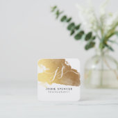 シックなロゴエレガントグラマかわいらしラス金ゴールドインクマーク スクエア名刺 (スタンド正面)