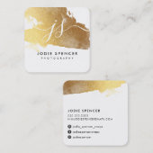 シックなロゴエレガントグラマかわいらしラス金ゴールドインクマーク スクエア名刺 (正面/裏面)