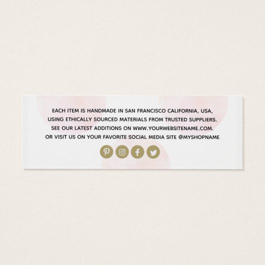 シックなロゴ赤面サークルファッション衣料価格ラベル (裏面)