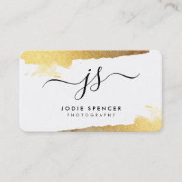 シックなロゴ高級かわいらしイニシャル金ゴールドブラシ付きインク 名刺