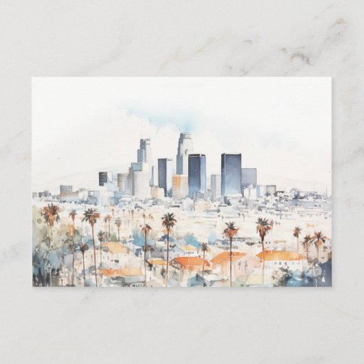 シックなロサンゼルスカリフォルニアウェディングレセプション エンクロージャーカード (裏面)