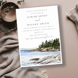 シックなロッキーパインマウンテンシースケープモーニング 招待状