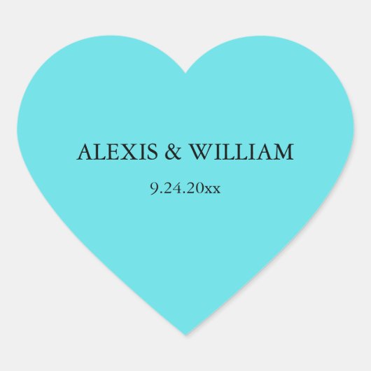 シックなロビンズエッグブルー結婚ズ ハートシール (正面)