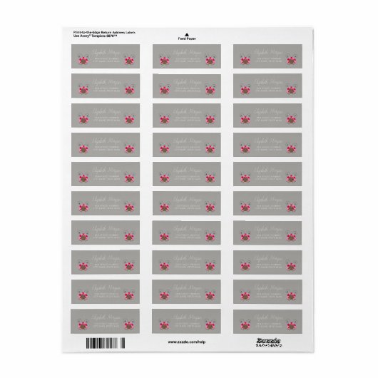 シックなロマンチックな漫画ラディバグ住所 シール (フルシート)