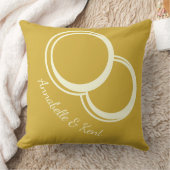 シックなロマンチックな金ゴールドクリームリングや輪絡み合カスタムい クッション (ブランケット)