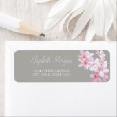 シックなロマンチックトロピカルフラワー住所 シール (インサイチュ)