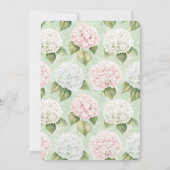 シックなロマンチックピンクブルーホワイトフローラブライダルシャワー 招待状 (裏面)