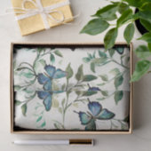 シックなロマンチックブルー蝶ブライダルシャワー 薄葉紙 (ギフト)