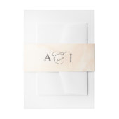 シックなロマンチック赤面ピンクウォーター結婚カラー 招待状ベリーバンド (正面例)