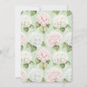 シックなロマンティックピンクブルーホワイトフローラ結婚ズ 招待状 (裏面)