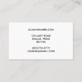 シックなロータスフラワーミニマリストグレーブラック 名刺 (裏面)