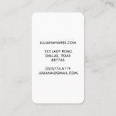 シックなロータスフラワーミニマリストグレー&ホワイト 名刺 (裏面)