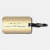 シックなロータスフラワー金ゴールド ラゲッジタグ (裏面横)