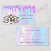 シックなロータスホログラフィックグリッタードリップ 予約カード (正面/裏面)