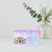 シックなロータスホログラフィックグリッタードリップ 予約カード (スタンド正面)