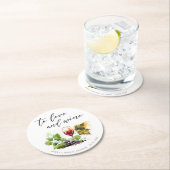 シックなワイナリーウォーターカラーワイングラス ラウンドペーパーコースター (インサイチュ)