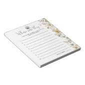 シックなワイルドフラワーどこ彼らはブライダルシャワーゲーム ノートパッド (アングル)