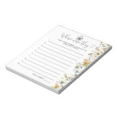 シックなワイルドフラワーどこ彼らはブライダルシャワーゲーム ノートパッド (回転)