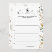 シックなワイルドフラワーどこ彼らはブライダルシャワーゲーム 招待状 (正面/裏面)