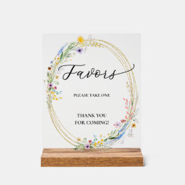 シックなワイルドフラワーズブライダルブランチの好意 アクリルサイン