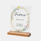 シックなワイルドフラワーズブライダルブランチの好意 アクリルサイン (傾斜)