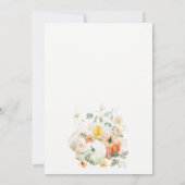 シックなワイルドフラワーパンプキンウォーターカラーブライダルシャワー 招待状 (裏面)