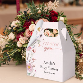 シックなワイルドフラワーベビーシャワー フェイバーボックス