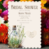 シックなワイルドフラワーメイソンジャータンブライダルシャワーインビット 招待状