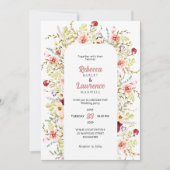 シックなワイルドフラワーメドウズ結婚式招待状 招待状 (正面)