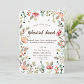 シックなワイルドフラワーリハーサルディナー 招待状 (スタンド正面)
