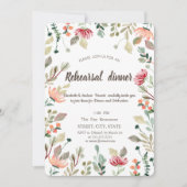 シックなワイルドフラワーリハーサルディナー 招待状 (正面)