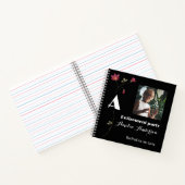 シックなワイルドフラワー写真定年ブラックゲストブック ノートブック (内部)