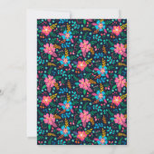 シックなワイルドフラワー、任意の年齢の追加フォトバースデーパーティー 招待状 (裏面)