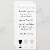 シックなワインおよびチーズパーティの招待状 招待状 (正面/裏面)