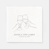 シックなワインエンゲージ結婚+s スタンダードカクテルナプキン (正面)