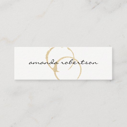 シックなワインステイン スキニー名刺 (正面)