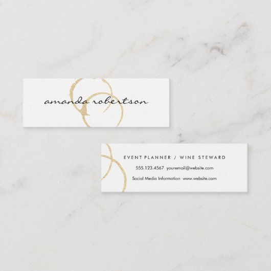 シックなワインステイン スキニー名刺 (正面/裏面)