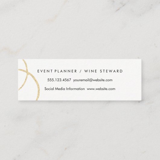 シックなワインステイン スキニー名刺 (裏面)