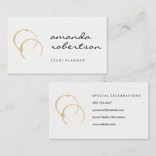 シックなワインステイン 名刺 (正面/裏面)