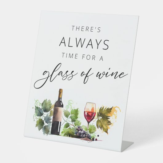 シックなワインテイスティングウォーターカラーカントリーサイン 台座サイン (正面)