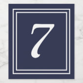 シックなワインラベルテーブル番号 ワインラベル (シングルラベル)