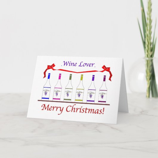 シックなワイン好きのクリスマス シーズンカード (正面)