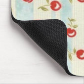 シックなヴィンテージのさくらんぼの生地のマウスパッド マウスパッド (コーナー)