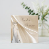 シックなヴィンテージのウェディングドレスのブライダルシャワー 招待状 (スタンド正面)