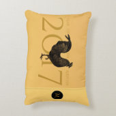 シックなヴィンテージのオンドリの旧正月2017の枕 アクセントクッション (裏面(縦))