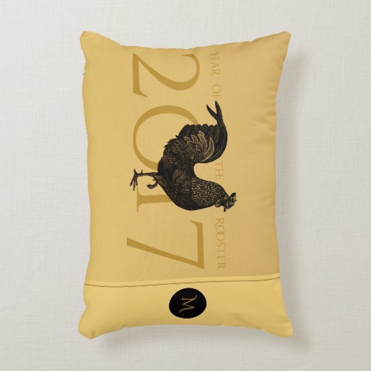 シックなヴィンテージのオンドリの旧正月2017の枕 アクセントクッション (正面(垂直))