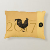 シックなヴィンテージのオンドリの旧正月2017の枕 アクセントクッション (裏面)