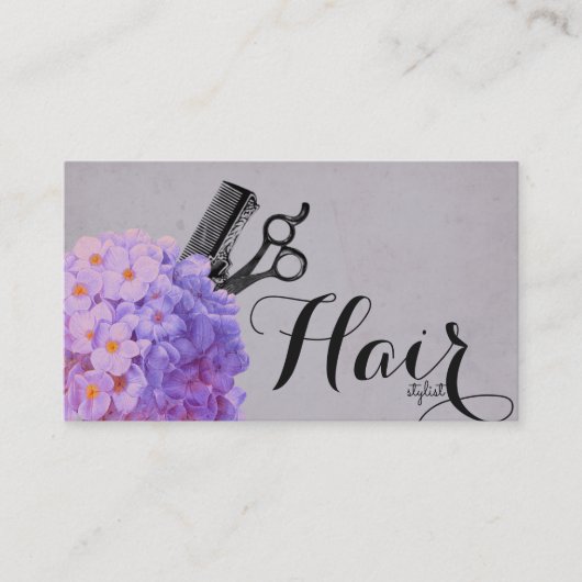 シックなヴィンテージの水彩画の書道の美容師 名刺 (正面)